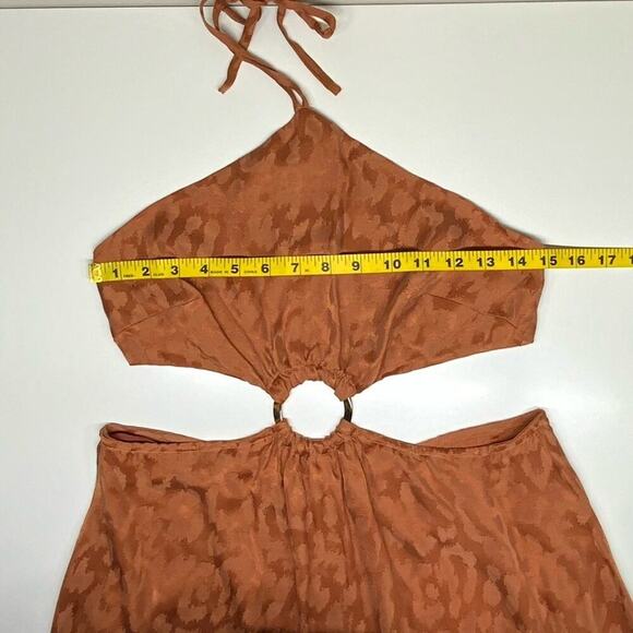 NWT | Rumer | Kenya Cut-out O-Ring Maxi Animal Print Dress | Brown | Small - Picture 6 of 15